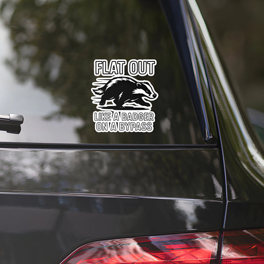 Flat Out Like a Badger – Irish Rally Vinyl Sticker (Square)